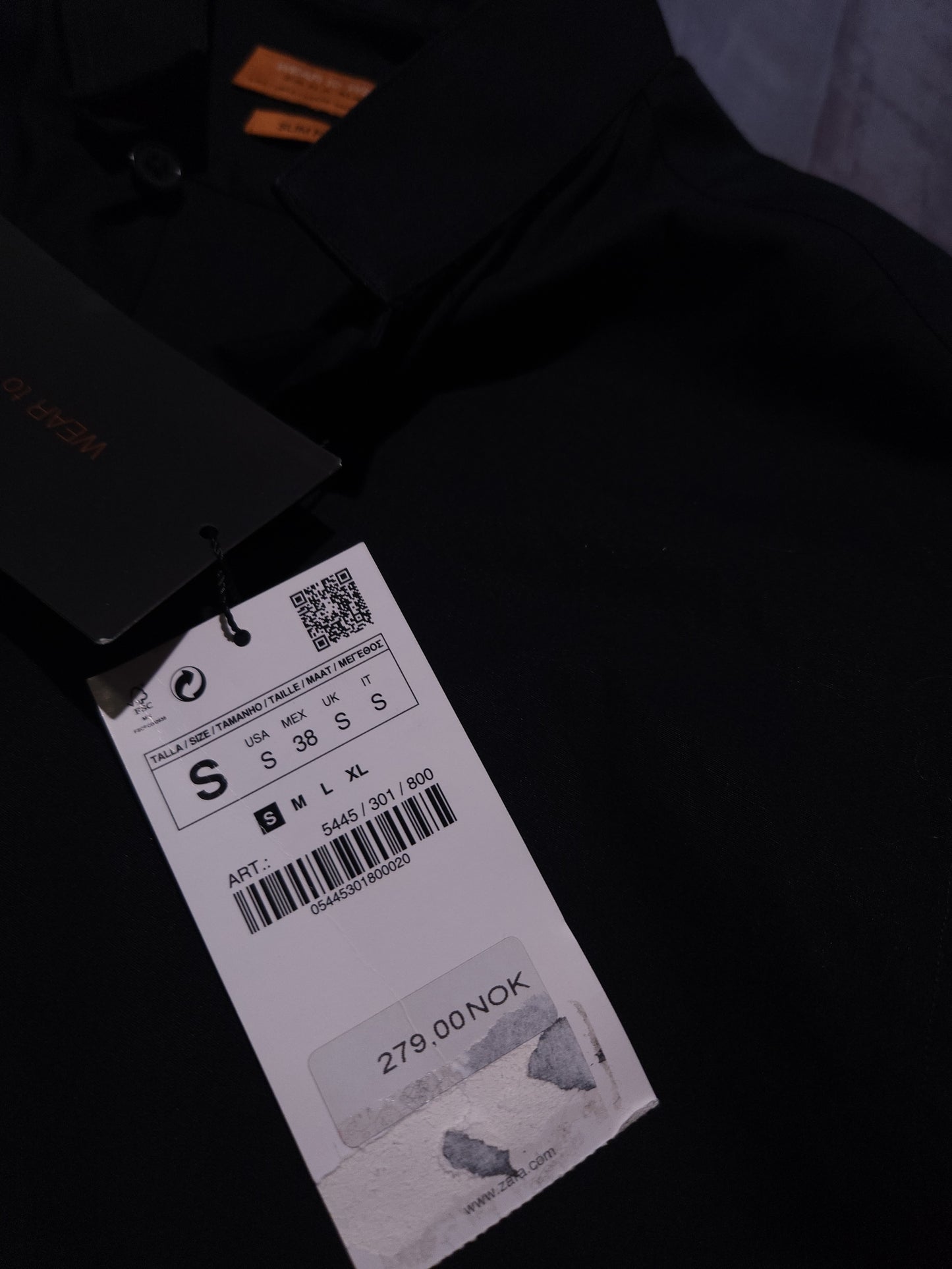 ZARA Slim Fit Риза/Мъжка S